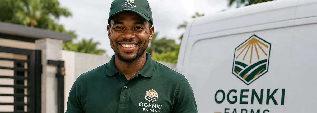 An Ogenki Farms delivery arriving at the door
